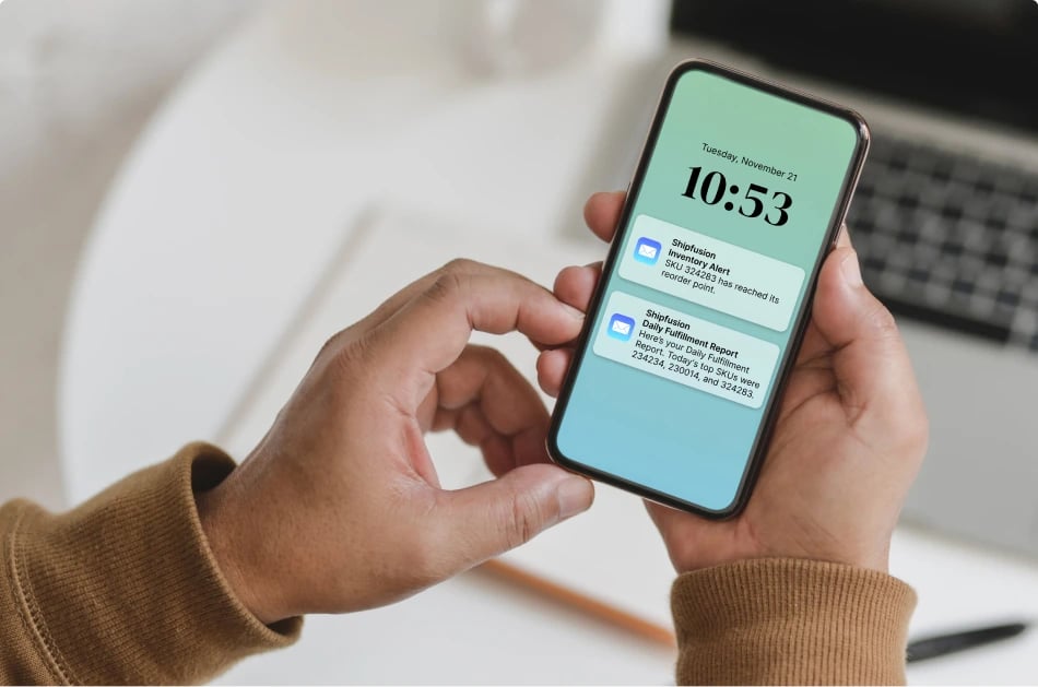 ecommerce fulfillment inventory reporting live data notification