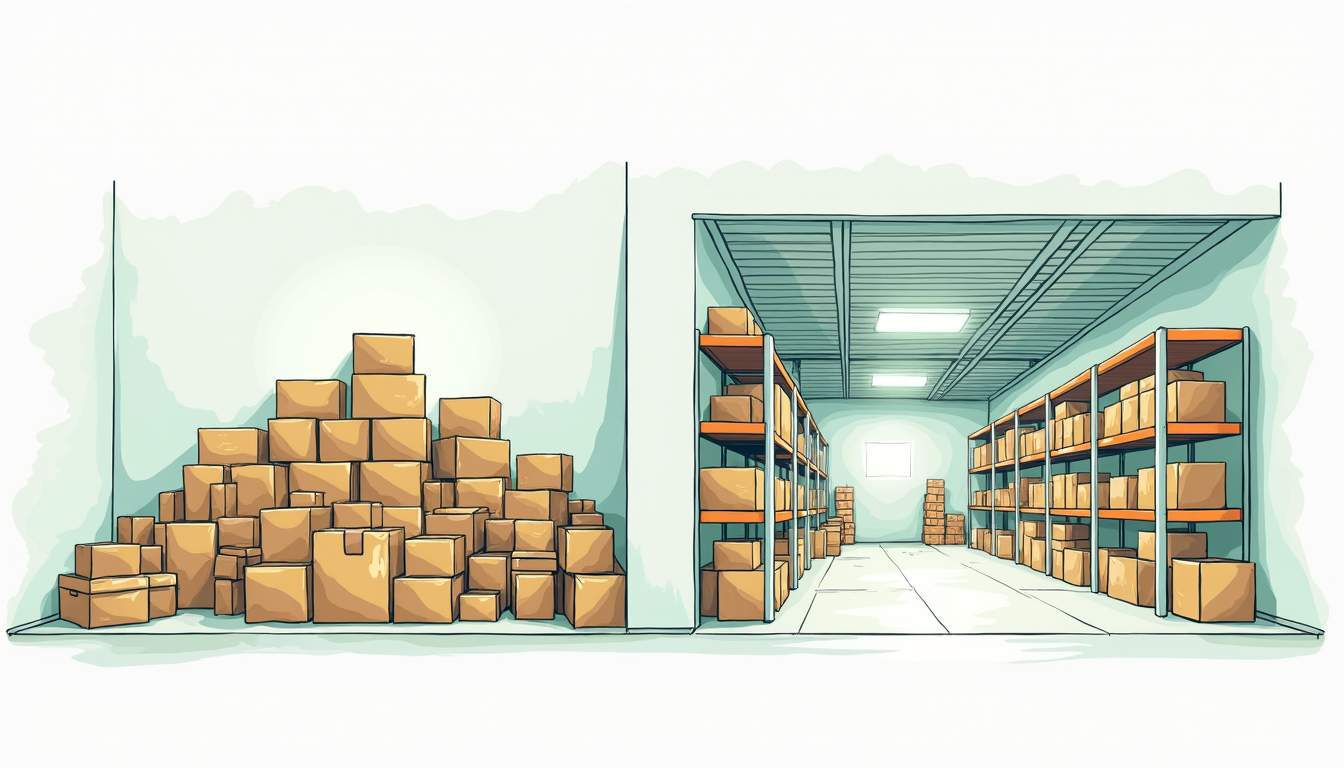 Cluttered warehouse
